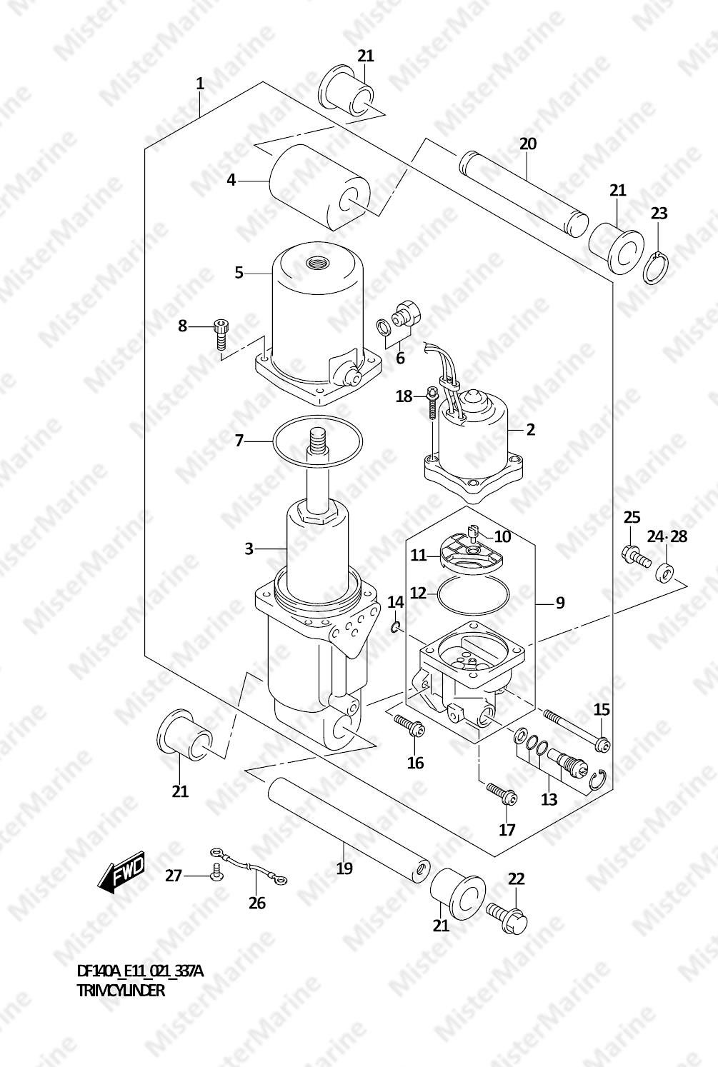 FIG.337A (1-G-2) TRIM CYLINDER (DF100AT,DF115AT:E11,DF115AZ:E11)