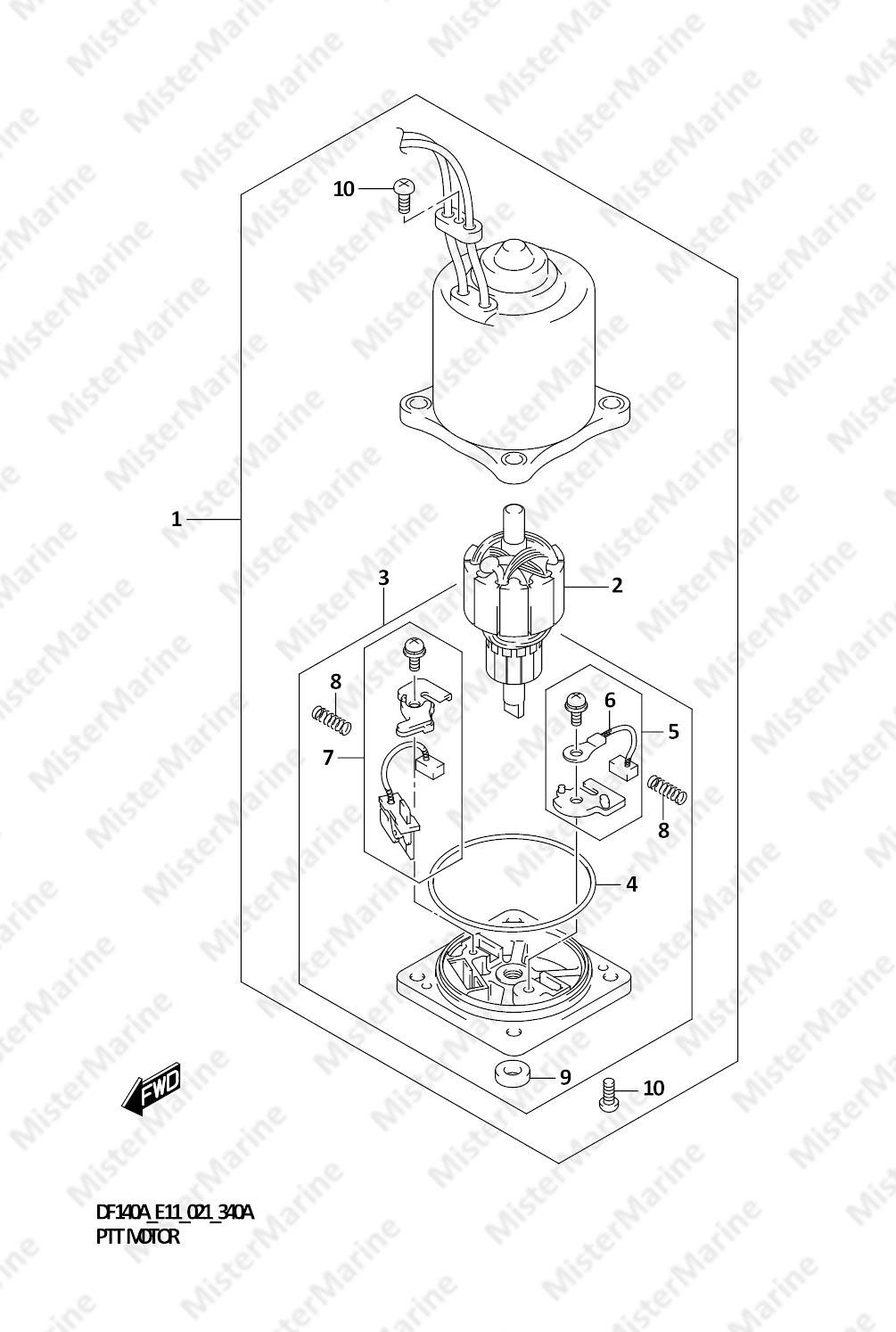 FIG.340A (1-G-8) PTT MOTOR (DF100AT,DF115AT,DF115AZ)