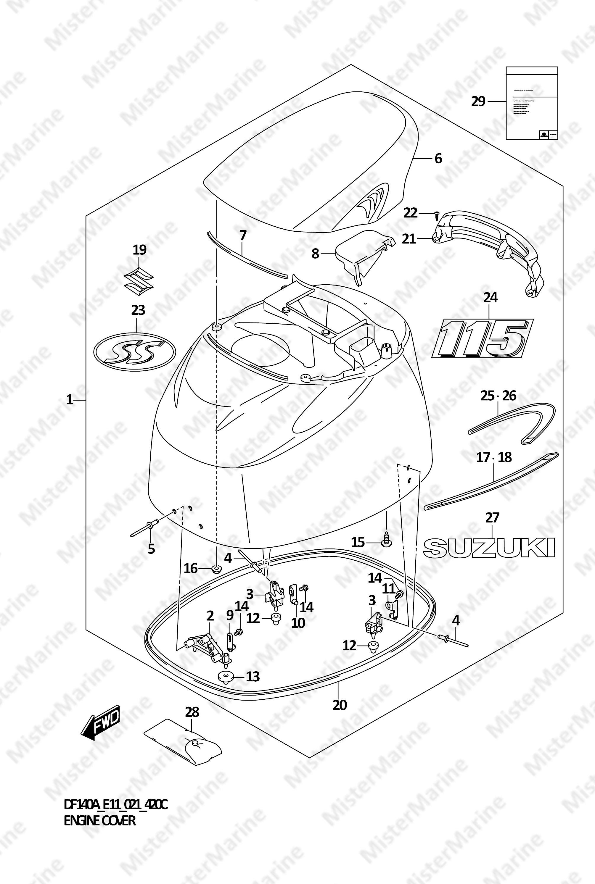 FIG.420C (1-I-9) ENGINE COVER (DF115AST)