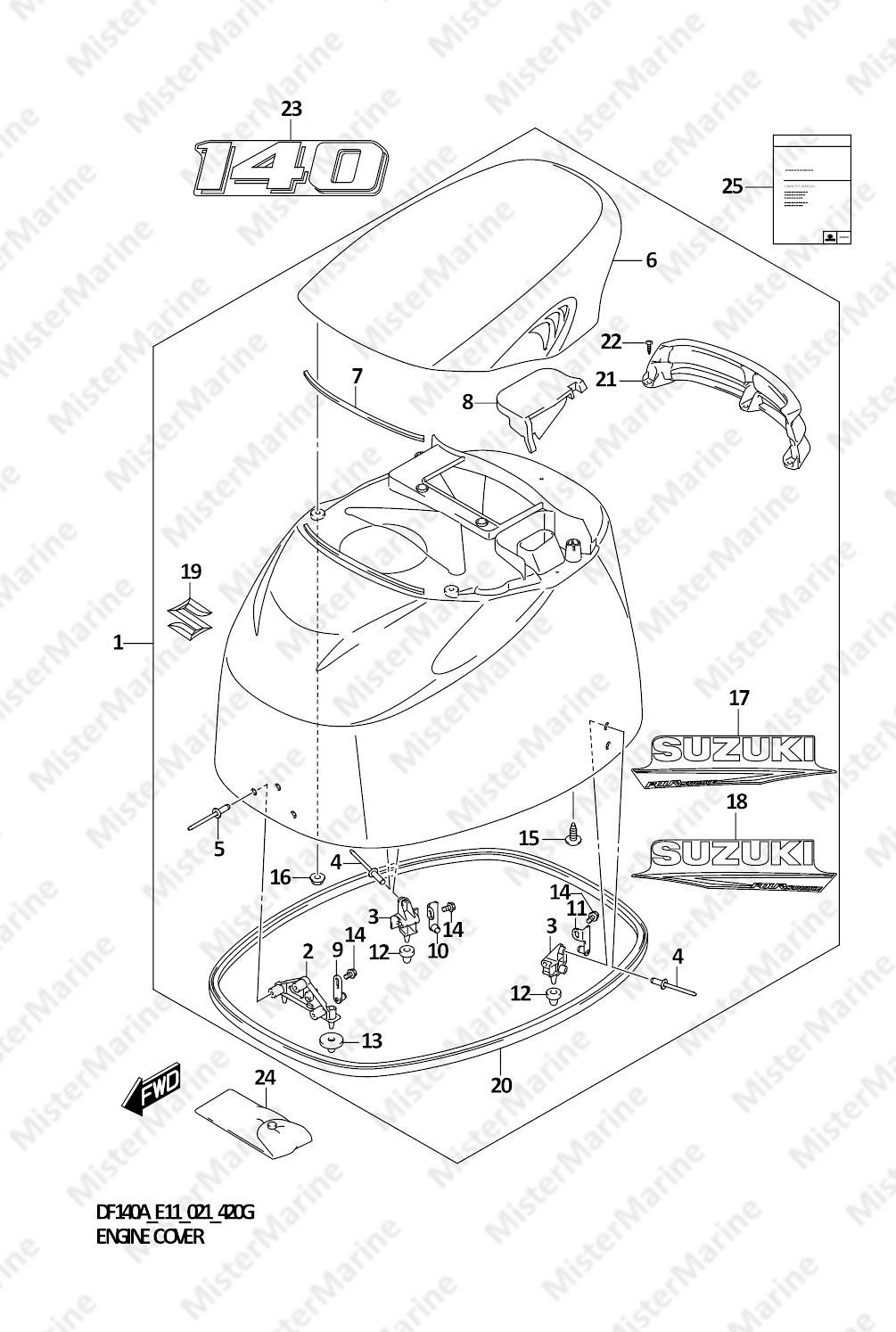 FIG.420G (1-J-2) ENGINE COVER ((DF140AT,DF140AZ):021)