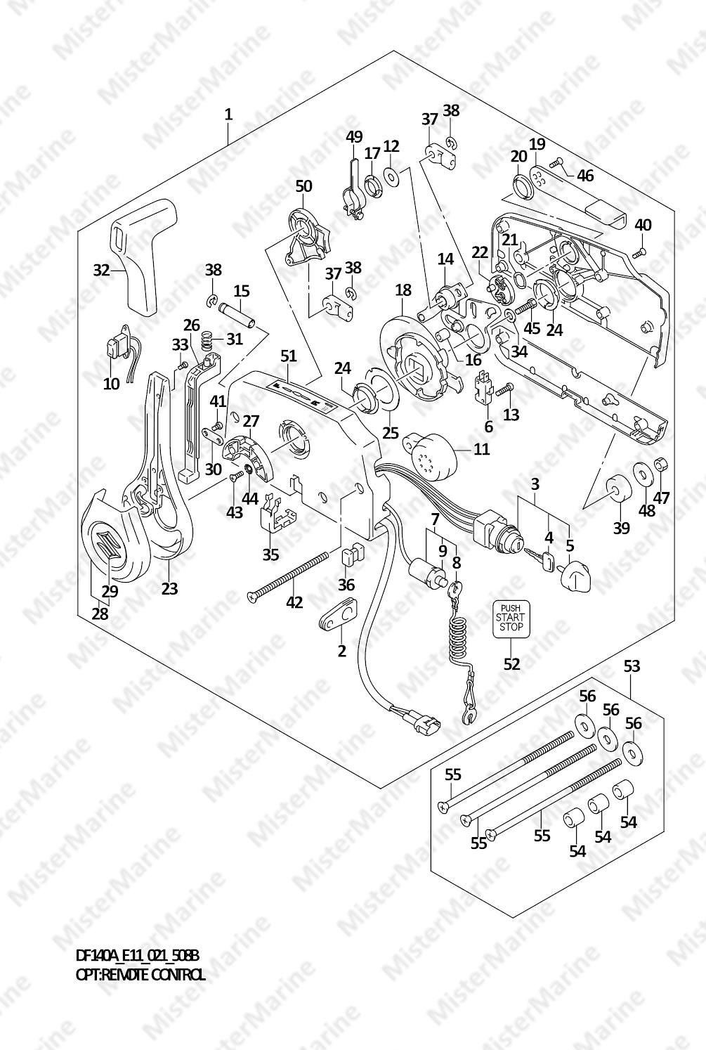 FIG.508B (1-K-10) OPT:REMOTE CONTROL ((E01,E11):W/KEY LESS START)