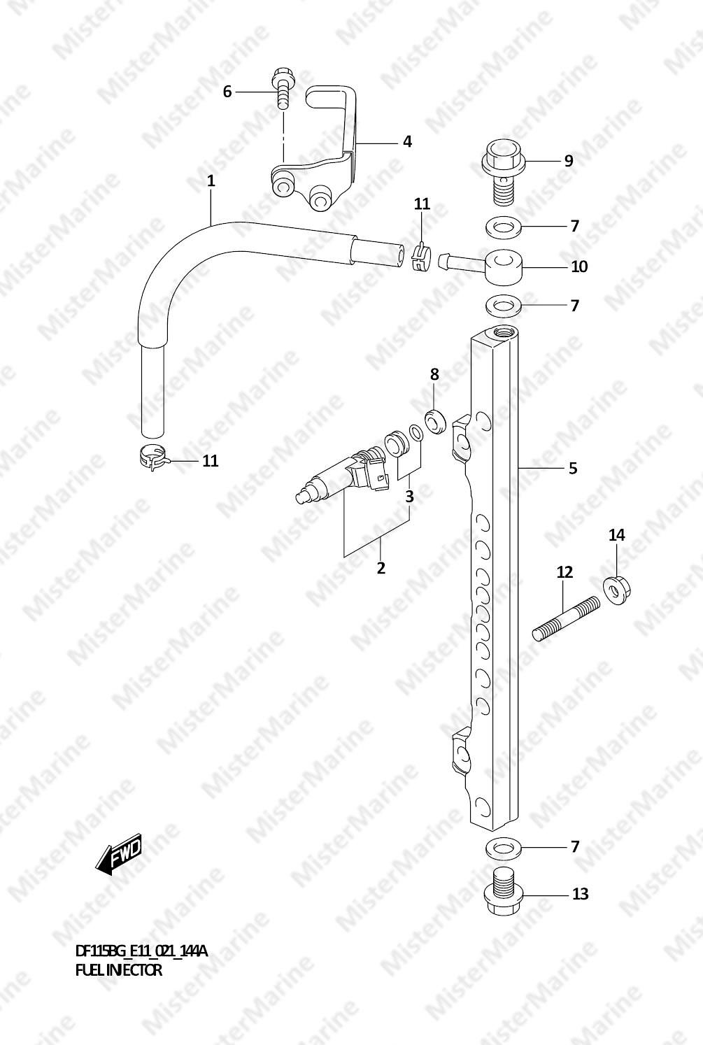 FIG.144A (1-B-15) FUEL INJECTOR (E11)