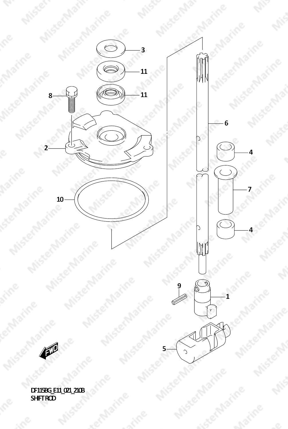 FIG.210B (1-C-14) SHIFT ROD (DF115BZG)