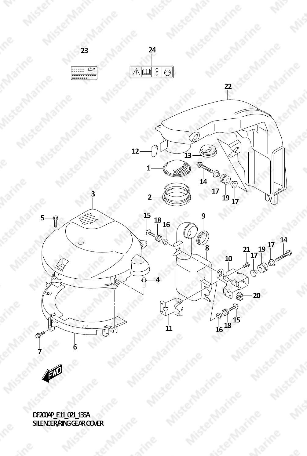 FIG.135A (1-B-14) SILENCER/RING GEAR COVER