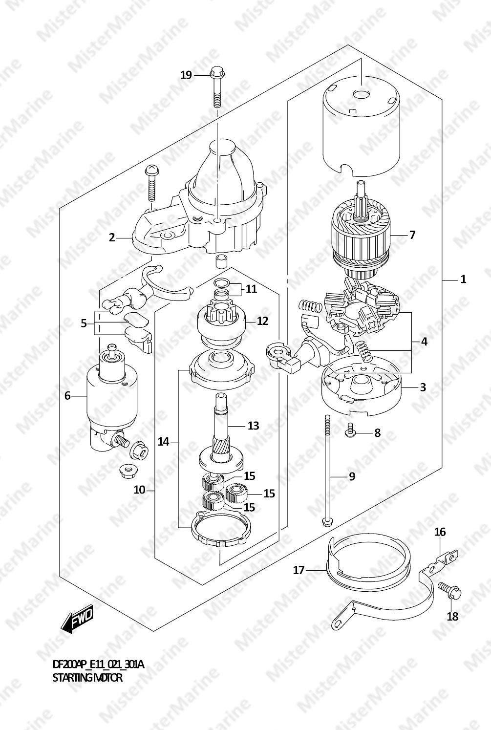 FIG.301A (1-D-11) STARTING MOTOR
