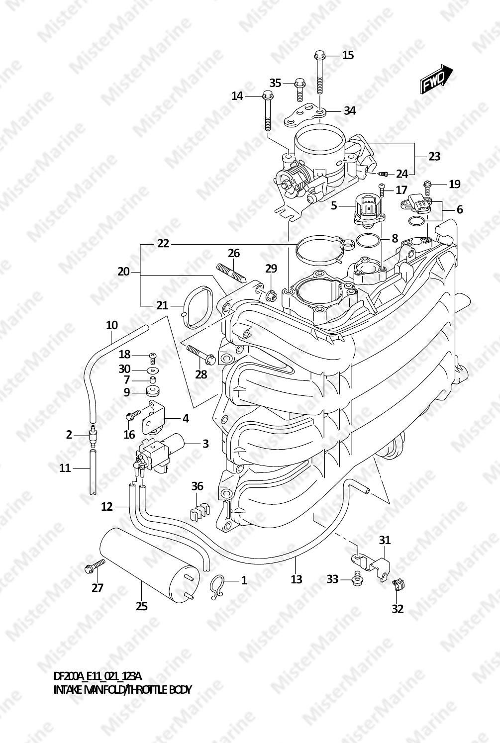 FIG.123A (1-C-2) INTAKE MANIFOLD/THROTTLE BODY