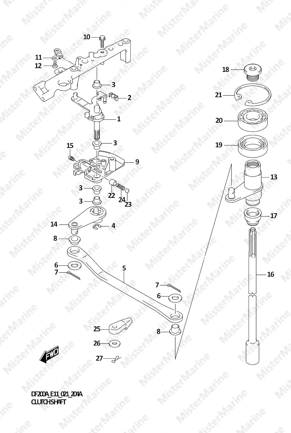 FIG.204A (1-D-9) CLUTCH SHAFT