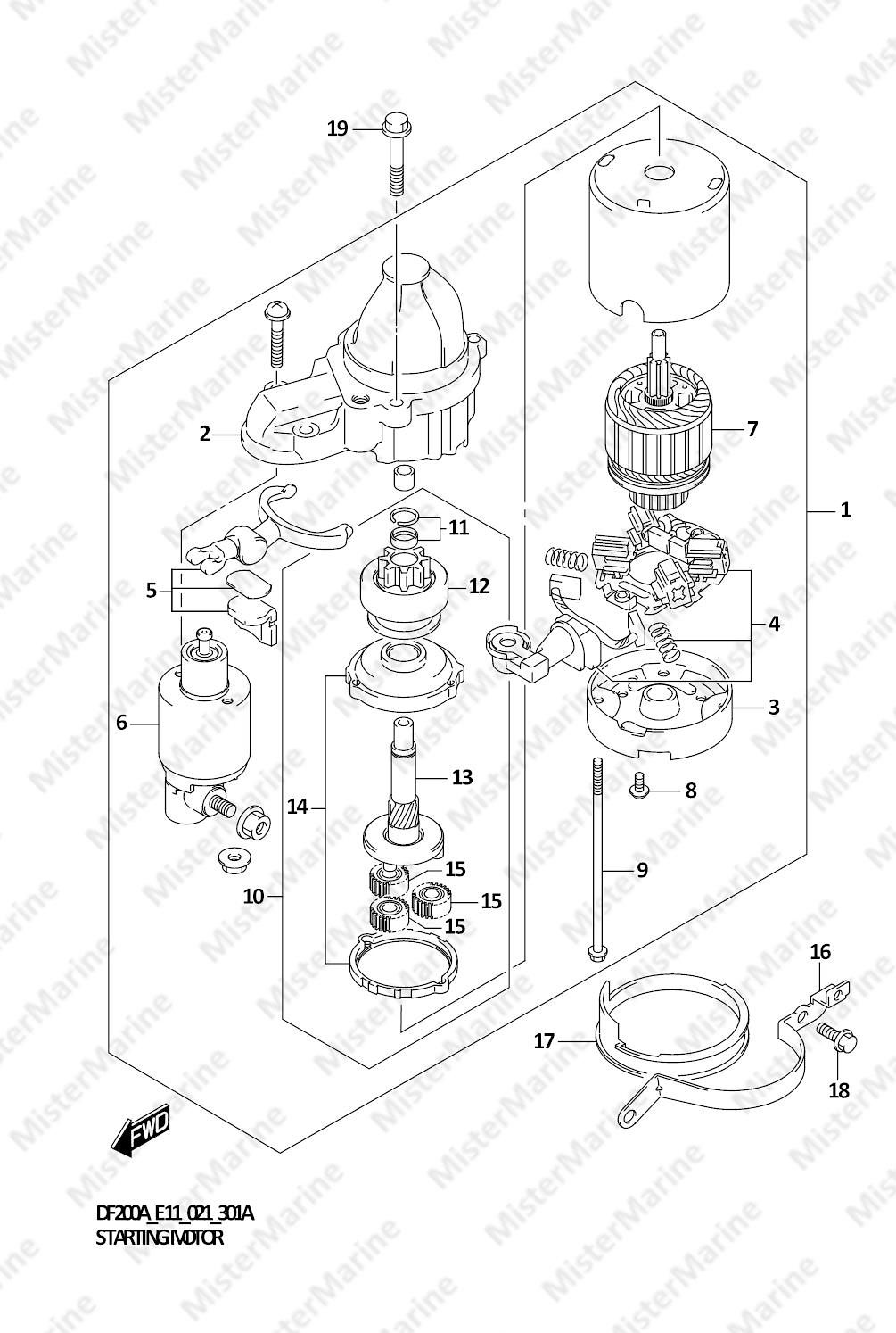 FIG.301A (1-E-3) STARTING MOTOR