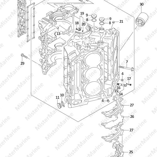 FIG.113B (1-B-9) CYLINDER BLOCK (DF250ST)
