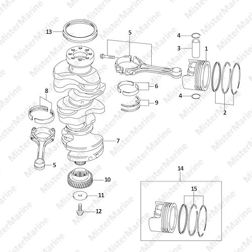 FIG.116B (1-B-11) CRANKSHAFT (DF250ST)