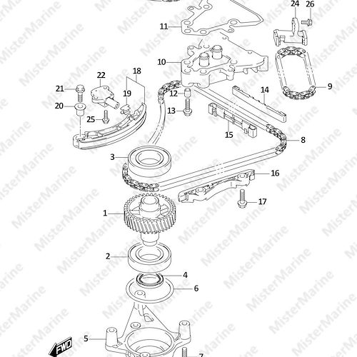 FIG.119B (1-B-14) TIMING CHAIN (DF250ST)