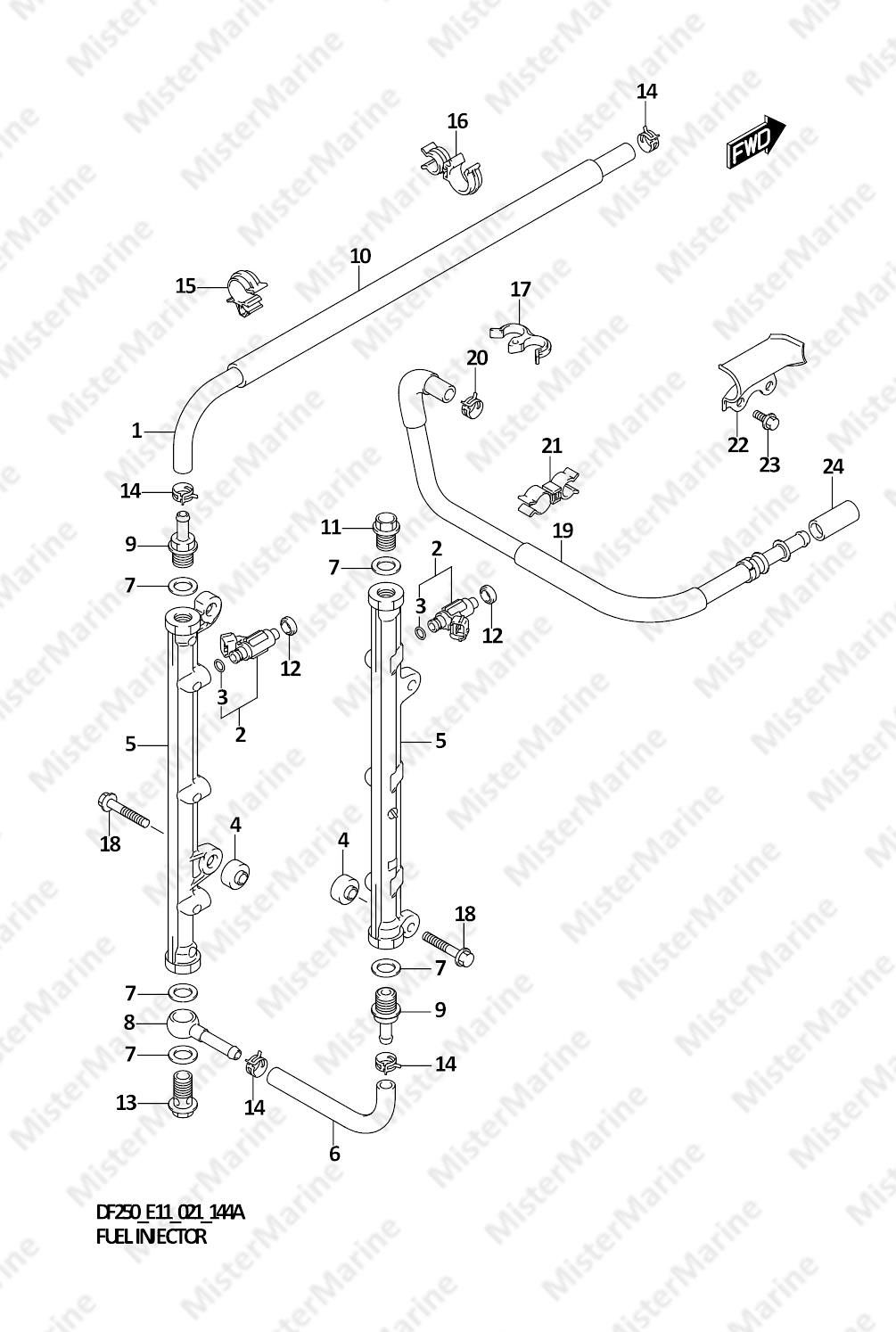 FIG.144A (1-C-14) FUEL INJECTOR (E01,E11)
