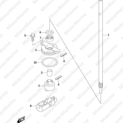 FIG.206B (1-F-8) CLUTCH ROD (DF250ST)