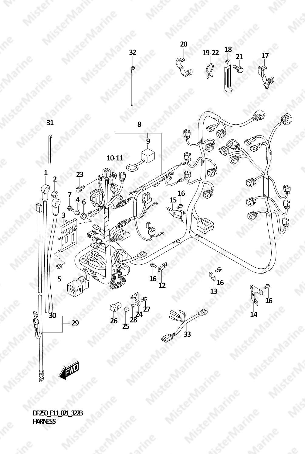 FIG.322B (1-H-9) HARNESS (DF225T,DF225Z)