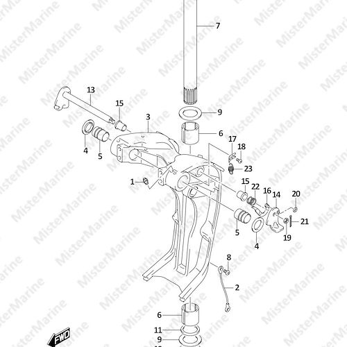FIG.336B (1-I-11) SWIVEL BRACKET (W/TRANSOM(X),W/TRANSOM(XX))