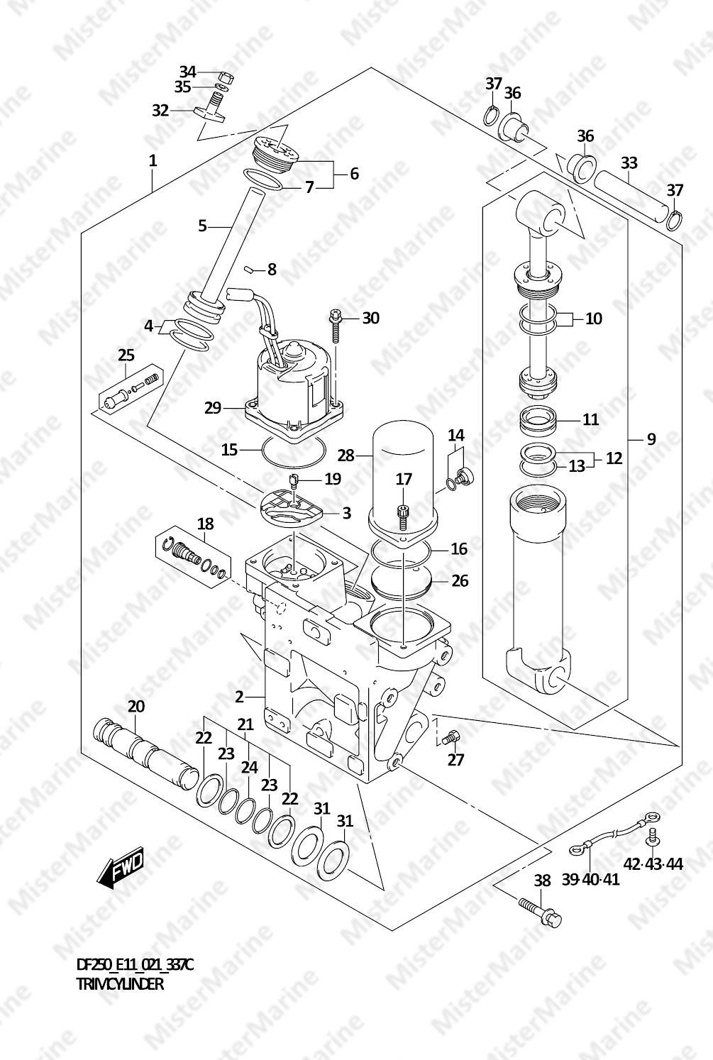 FIG.337C (1-J-5) TRIM CYLINDER (SEE NOTE)