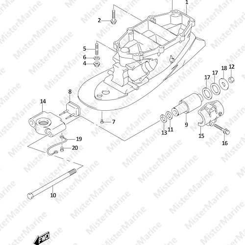 FIG.405A (1-J-12) DRIVE SHAFT HOUSING (W/TRANSOM(L))