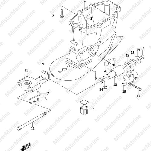 FIG.405B (1-J-14) DRIVE SHAFT HOUSING (W/TRANSOM(X))