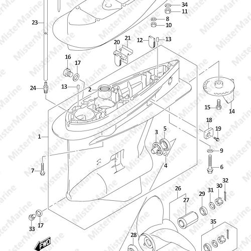 FIG.407B (1-K-7) GEAR CASE (DF200Z)