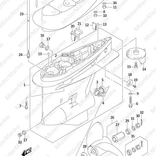 FIG.407F (1-L-2) GEAR CASE (DF250Z)