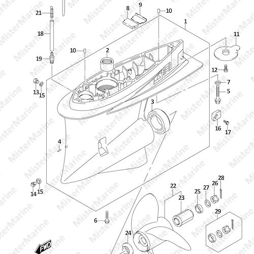 FIG.407G (1-L-4) GEAR CASE (DF250ST)