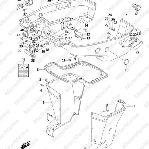 FIG.410B (1-L-15) SIDE COVER (W/TRANSOM(X),W/TRANSOM(XX))