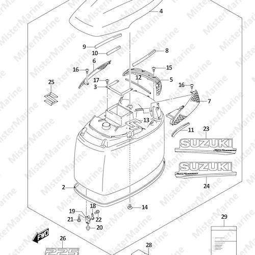 FIG.420C (2-B-10) ENGINE COVER ((DF225T,DF225Z):020)