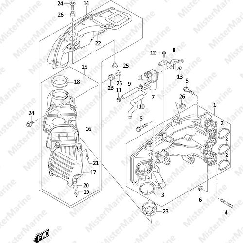 FIG.122B (1-B-9) INTAKE MANIFOLD (SEE NOTE)