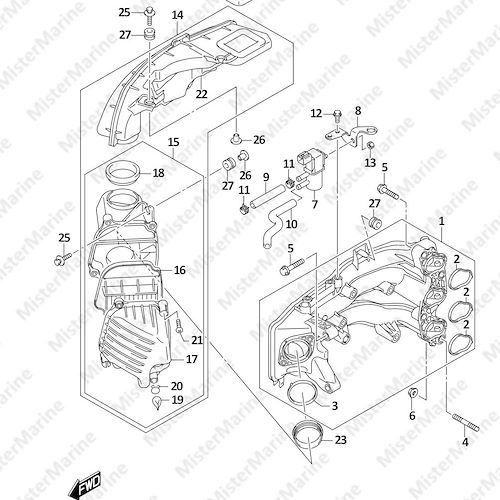 FIG.122C (1-B-10) INTAKE MANIFOLD (SEE NOTE)
