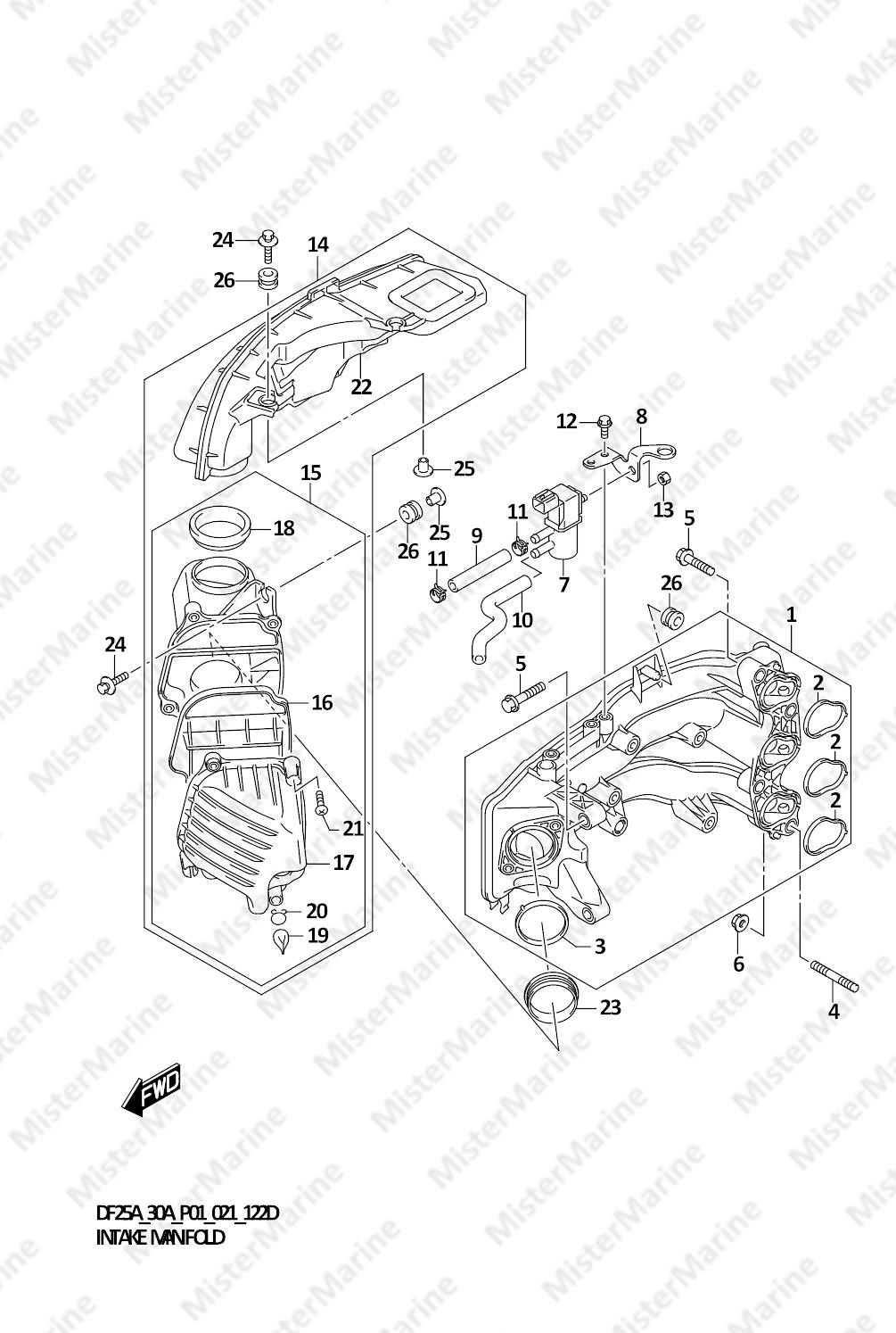 FIG.122D (1-B-12) INTAKE MANIFOLD (SEE NOTE)