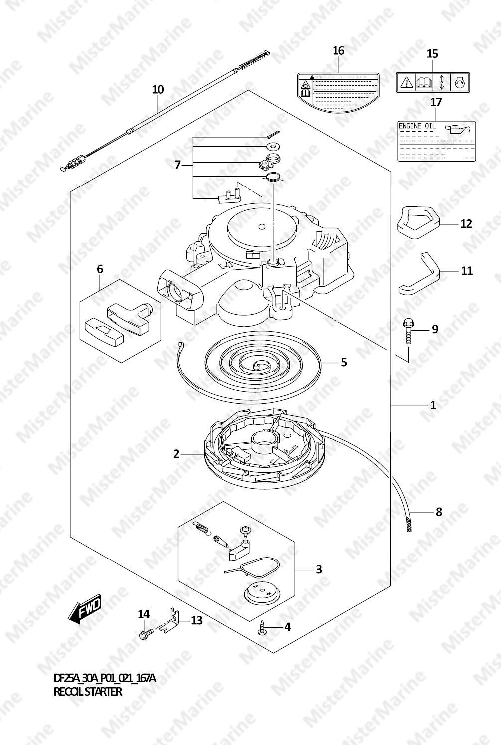 FIG.167A (1-C-13) RECOIL STARTER