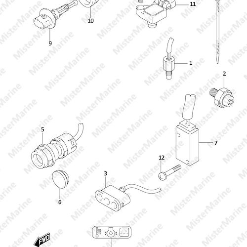 FIG.334A (1-F-4) SENSOR/SWITCH (DF25A,DF30AQ)