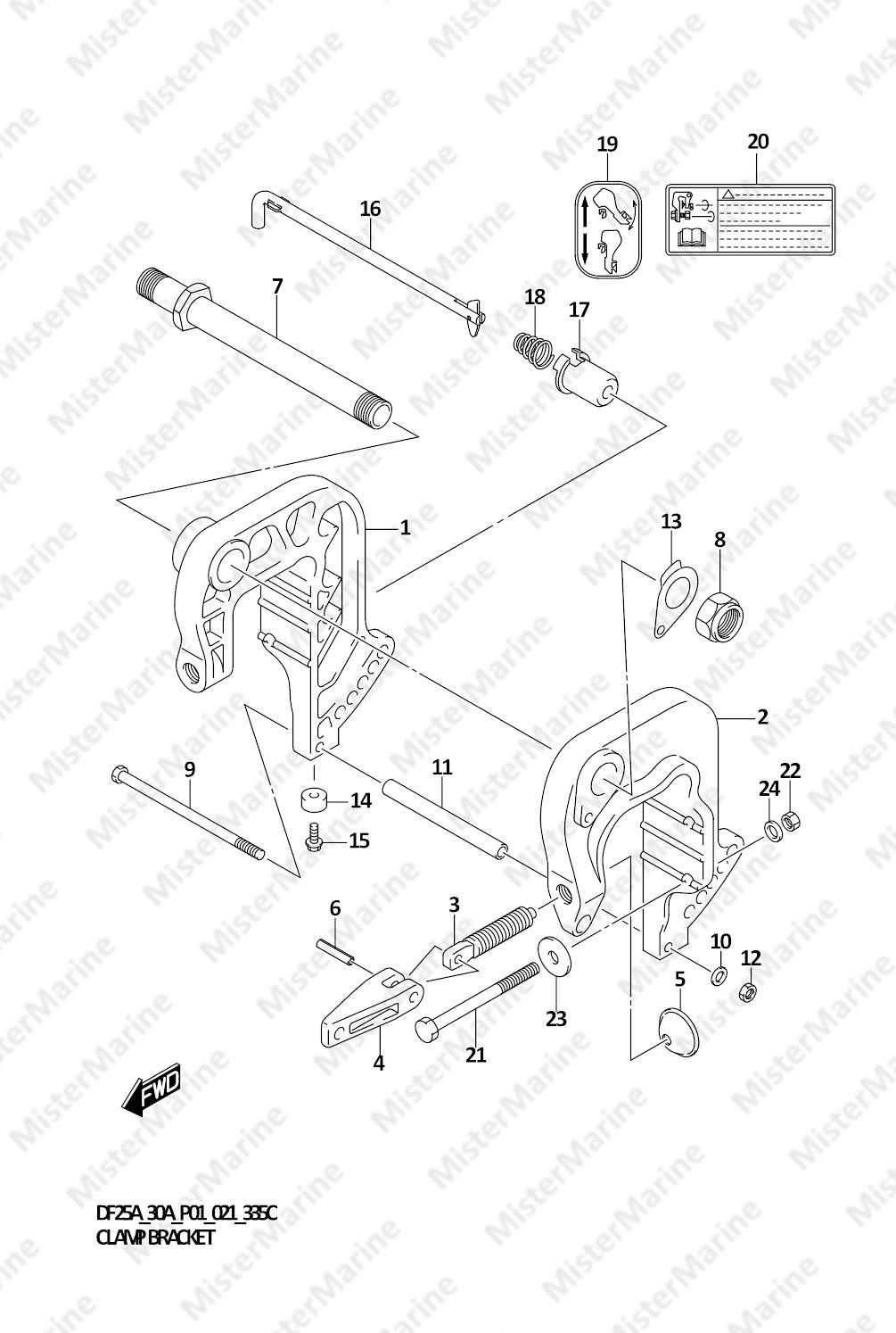 FIG.335C (1-F-11) CLAMP BRACKET (DF30A)
