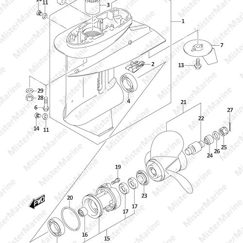 FIG.407C (1-H-11) GEAR CASE (DF30AQ)