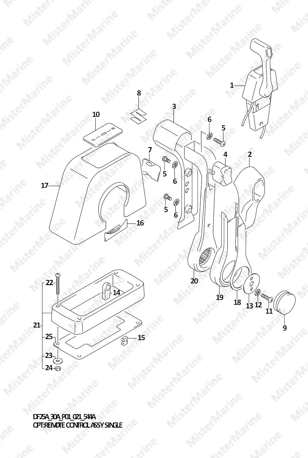 FIG.544A (1-L-8) OPT:REMOTE CONTROL ASSY SINGLE (1) (SEE NOTE)