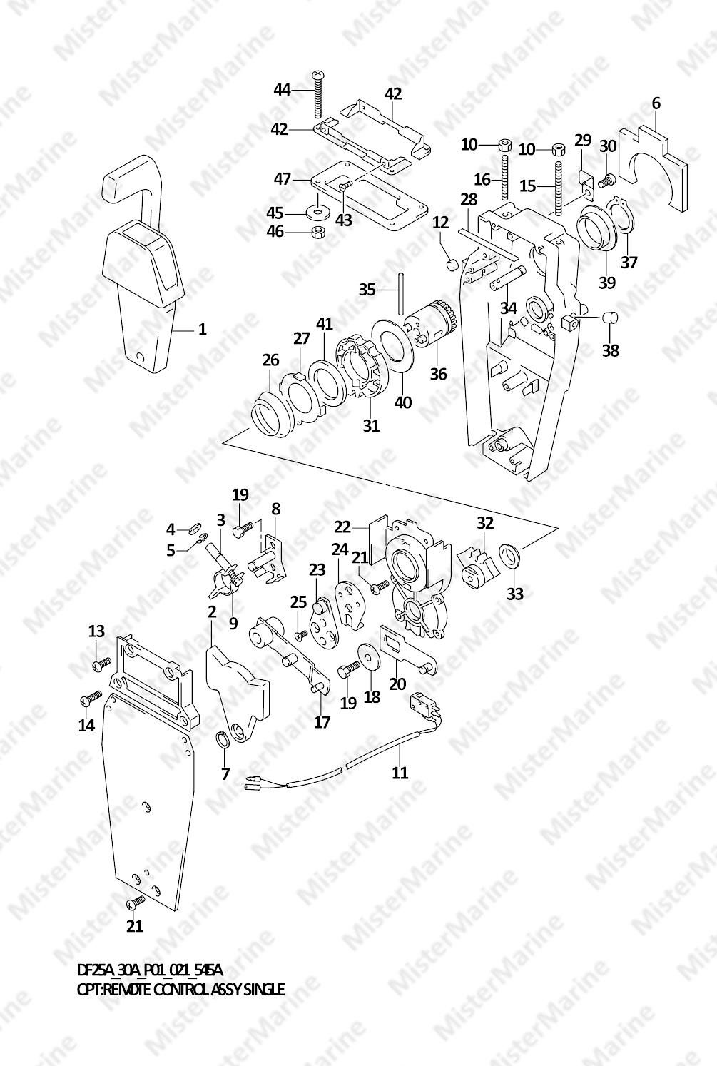 FIG.545A (1-L-9) OPT:REMOTE CONTROL ASSY SINGLE (2) (SEE NOTE)