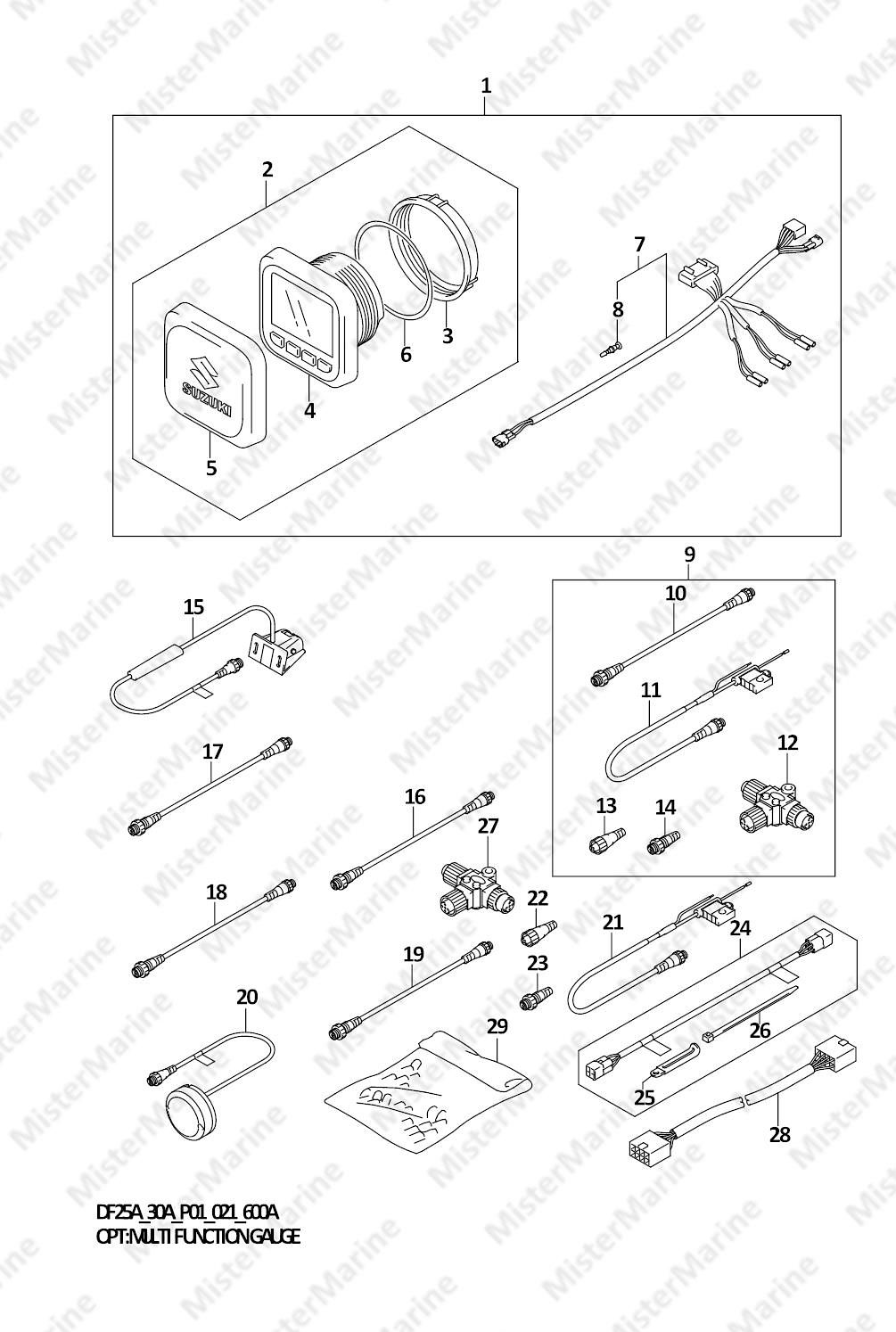 FIG.600A (1-L-14) OPT:MULTI FUNCTION GAUGE (SEE NOTE)