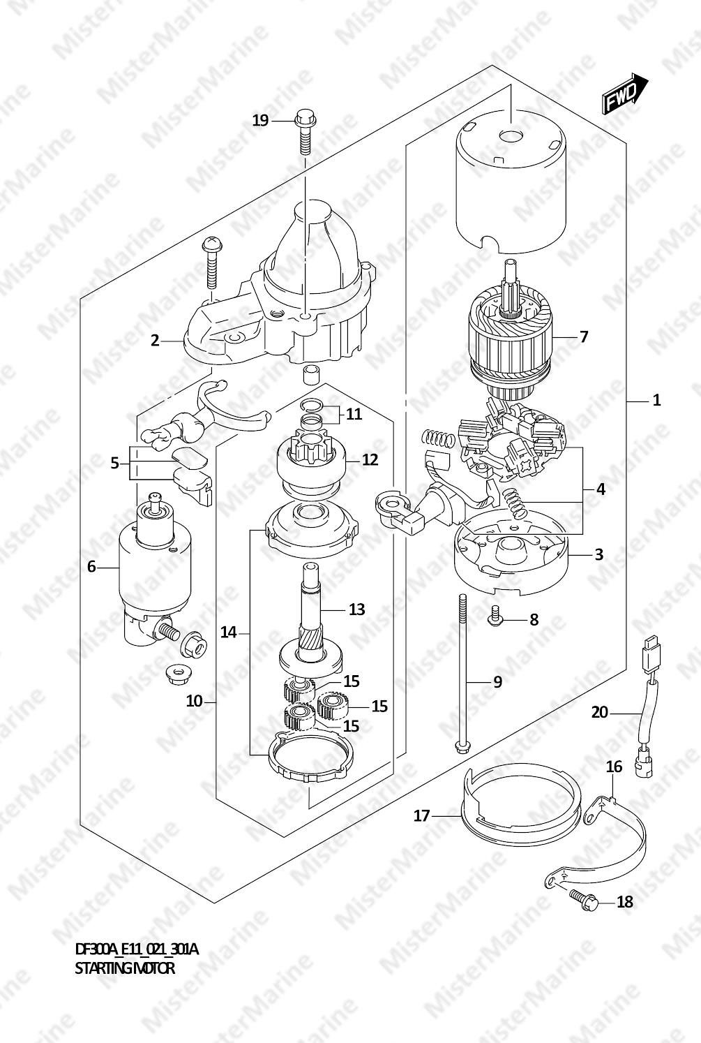 FIG.301A (1-D-9) STARTING MOTOR
