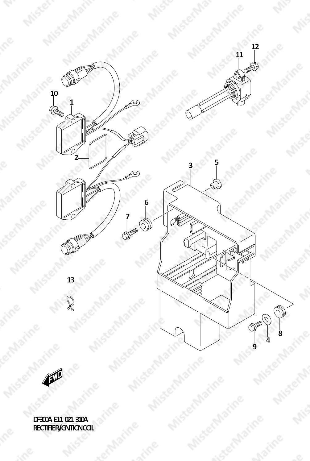 FIG.310A (1-D-11) RECTIFIER/IGNITION COIL