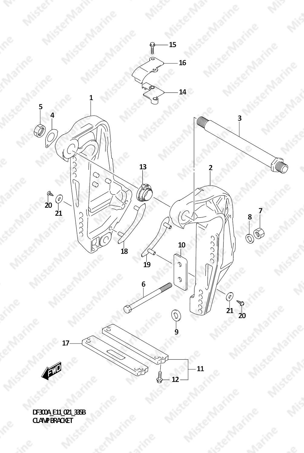 FIG.335B (1-E-9) CLAMP BRACKET (L)