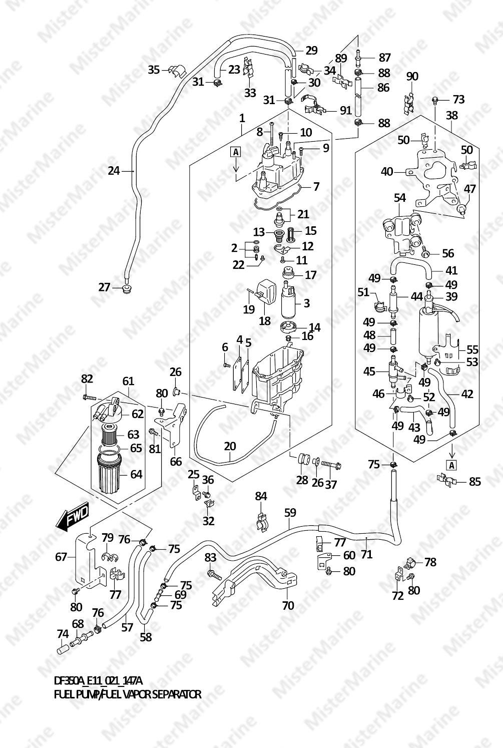 FIG.147A (1-C-7) FUEL PUMP/FUEL VAPOR SEPARATOR (E01,E03,E11)