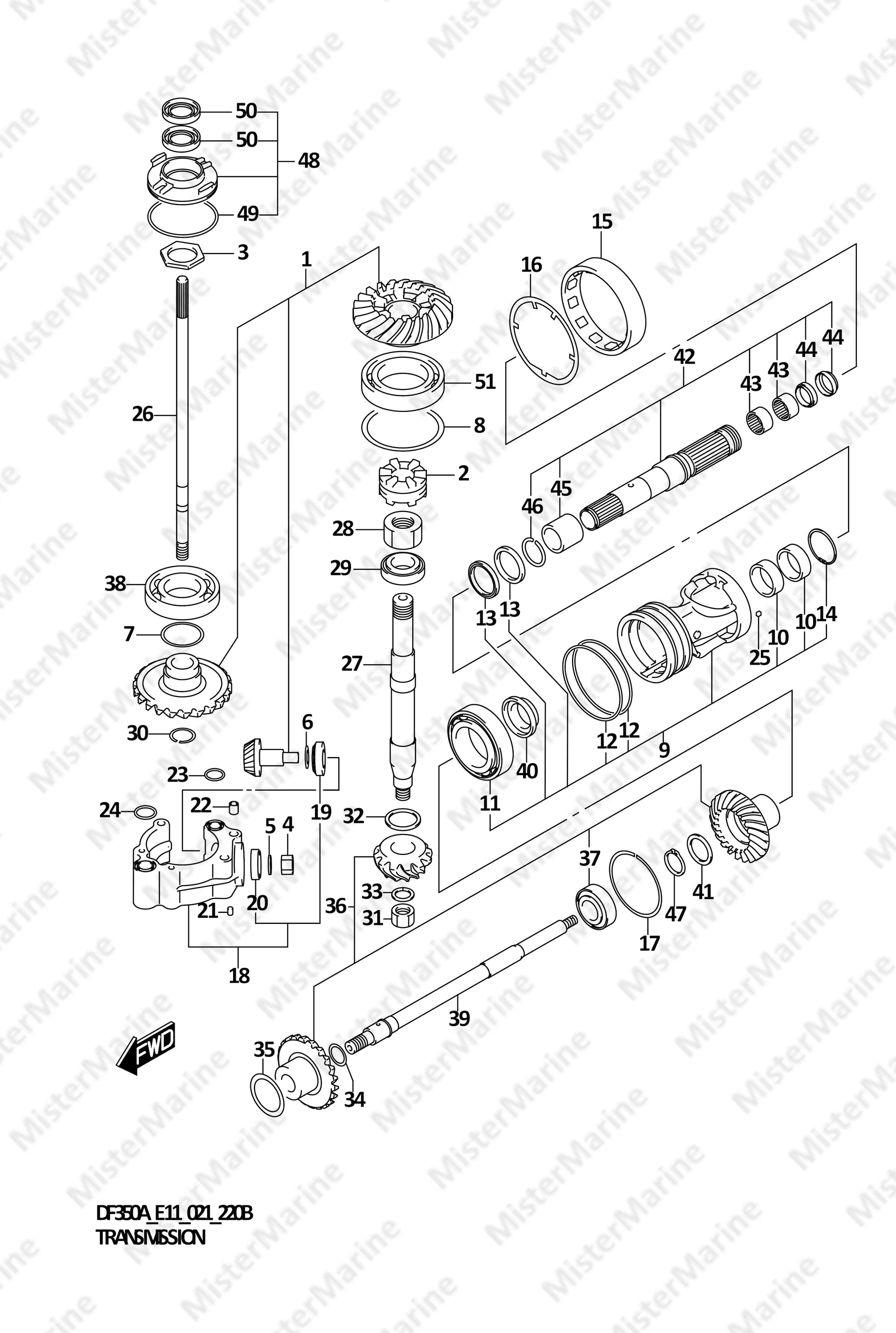 FIG.220B (1-E-4) TRANSMISSION (DF300B)