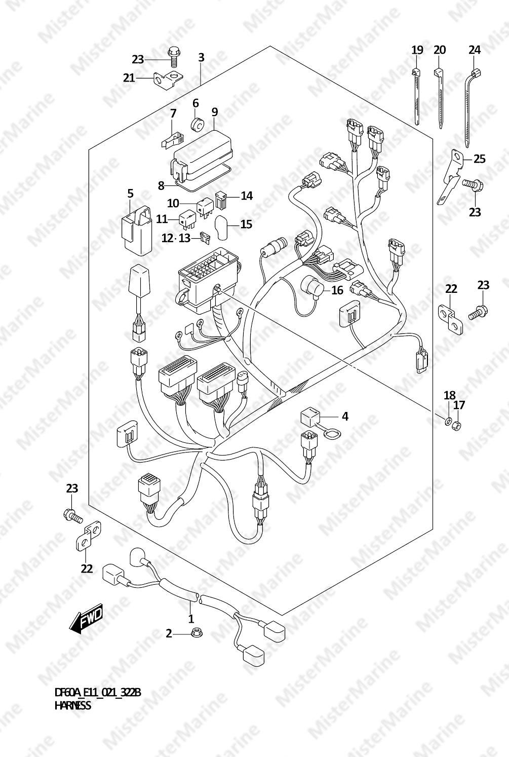 FIG.322B FIG.322B (1-G-14) HARNESS (DF40AQH)