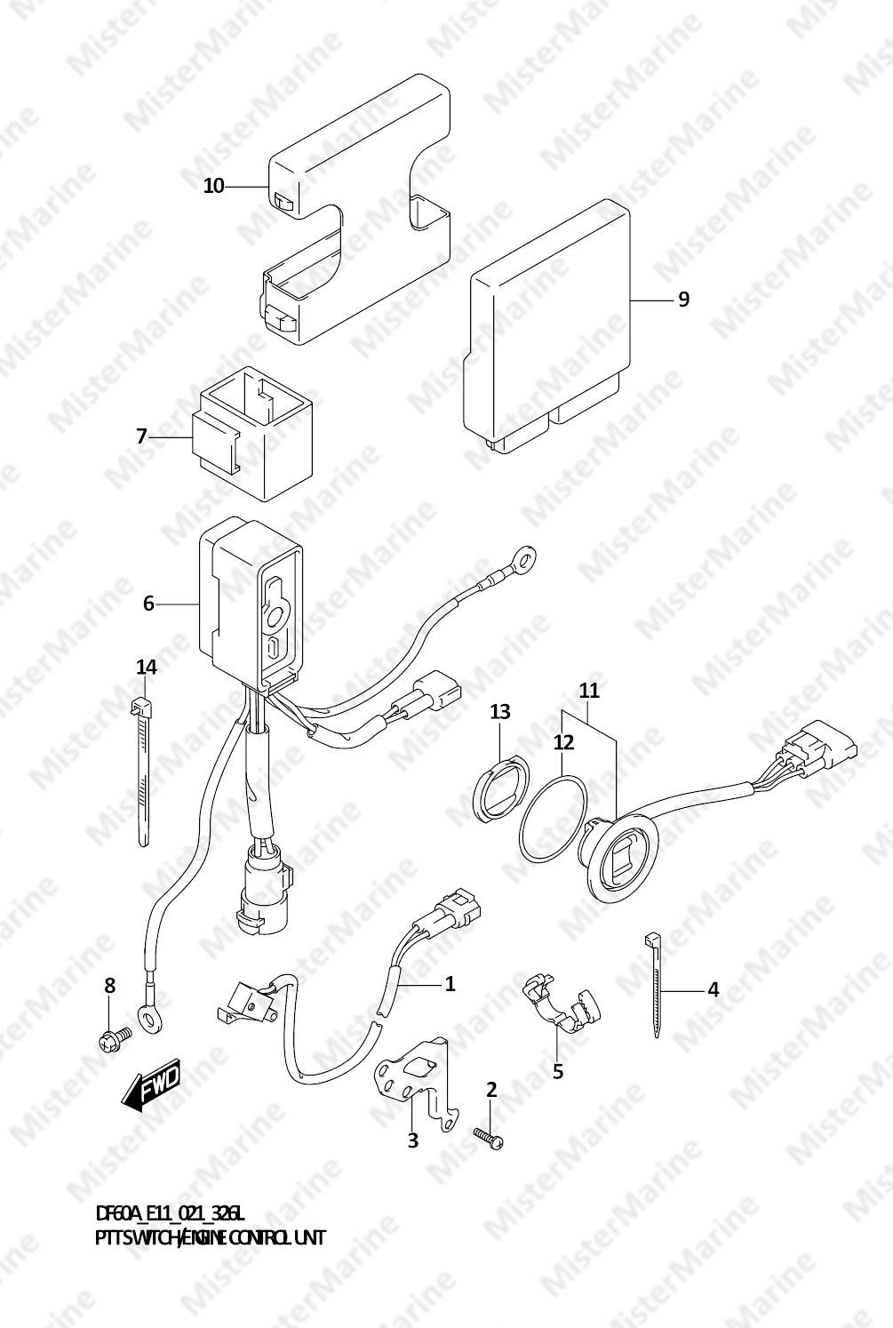 FIG.326L FIG.326L (1-I-3) PTT SWITCH/ENGINE CONTROL UNIT (DF40ARI)