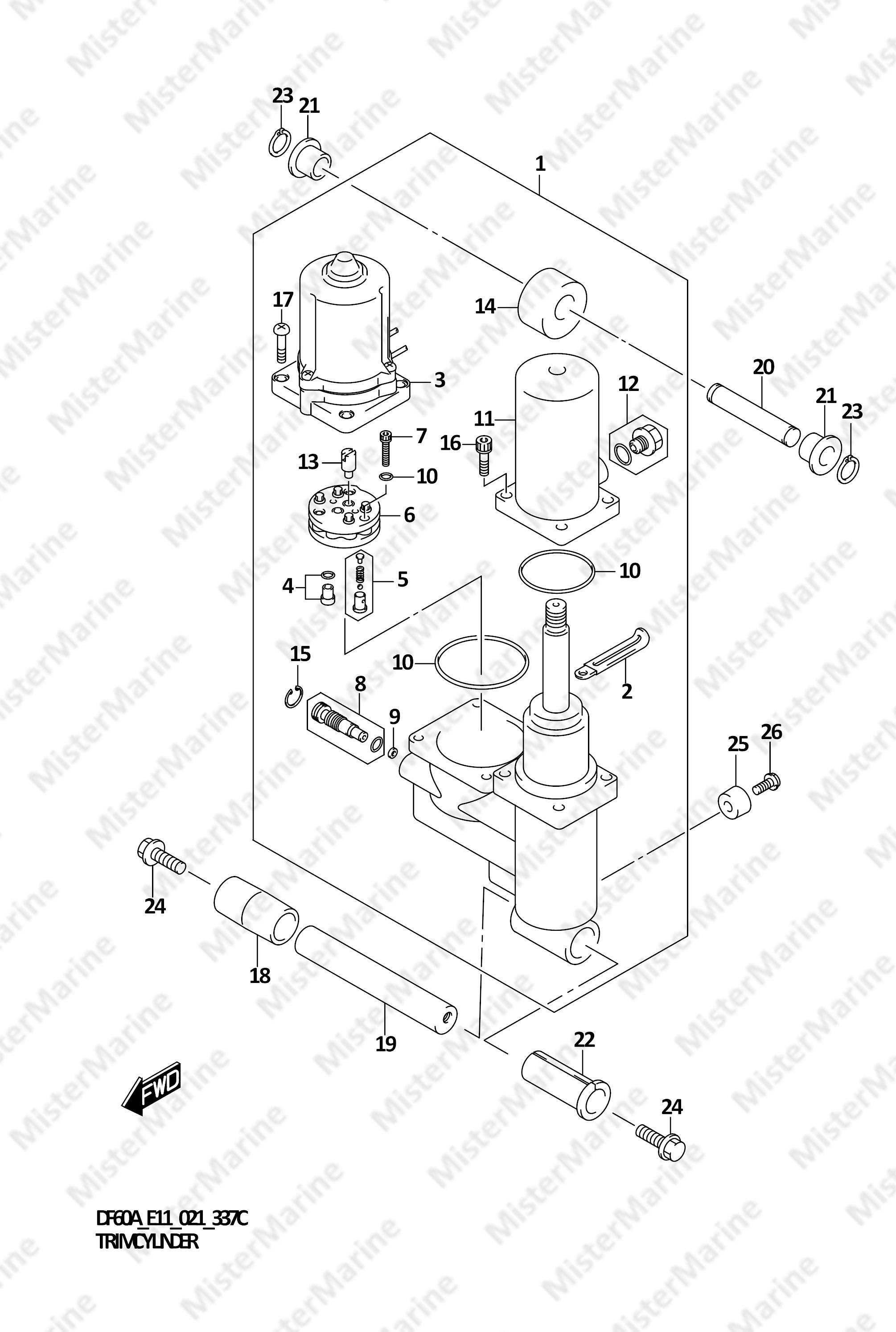 FIG.337C FIG.337C (1-K-4) TRIM CYLINDER (DF40ARI)