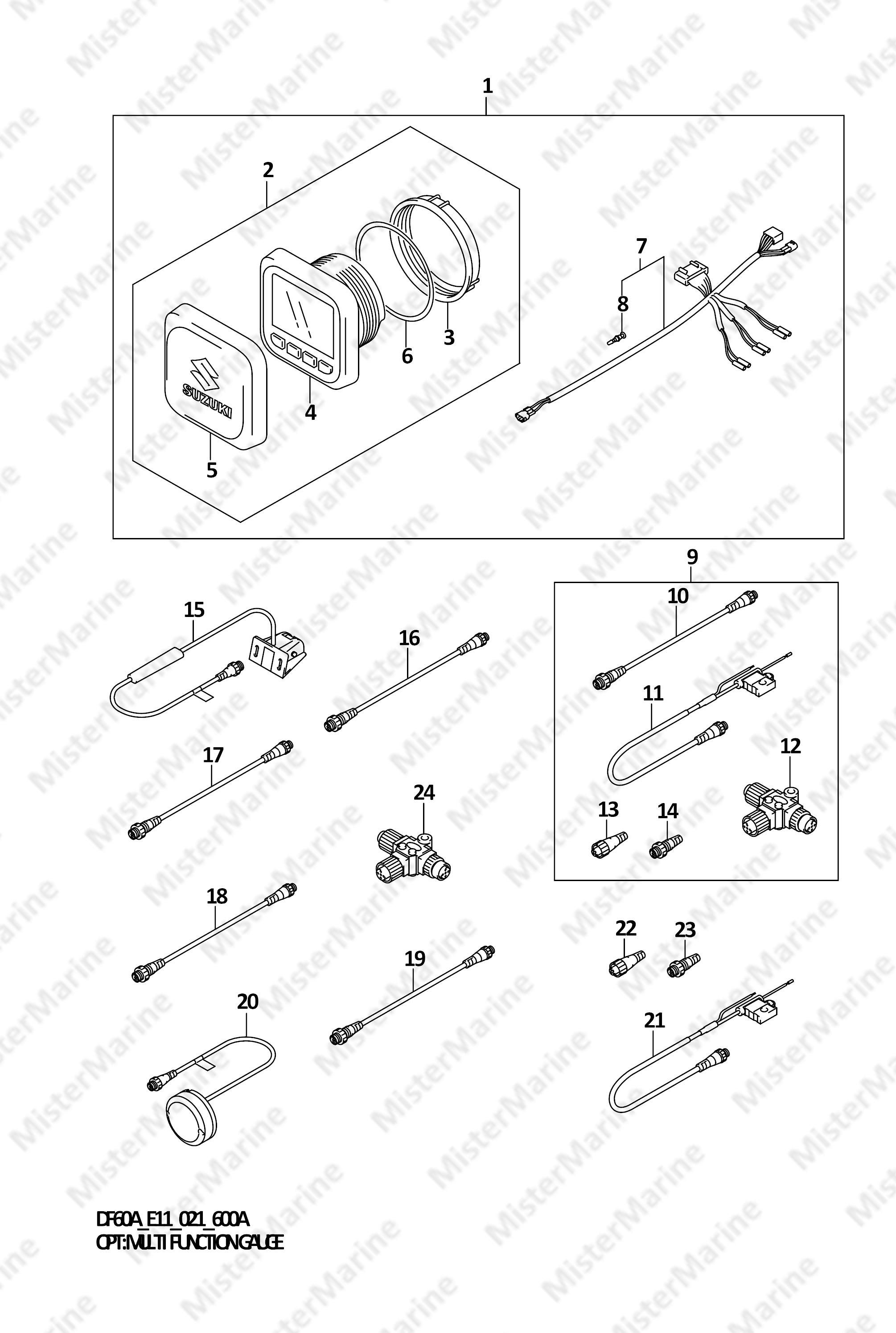FIG.600A FIG.600A (2-H-4) OPT:MULTI FUNCTION GAUGE (SEE NOTE)