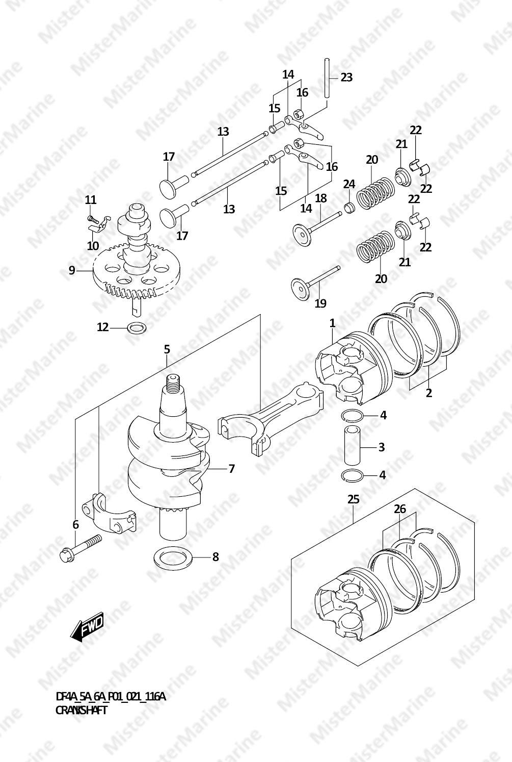FIG.116A (1-B-4) CRANKSHAFT