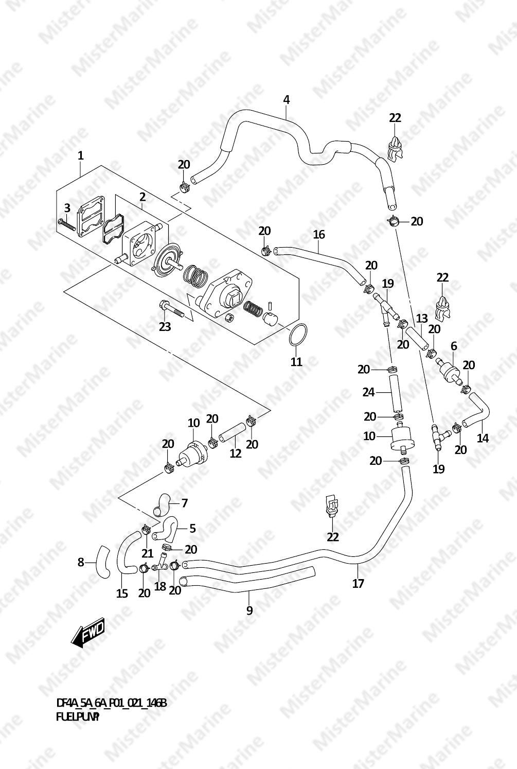 FIG.146B (1-B-10) FUEL PUMP (DF5A,DF6A)
