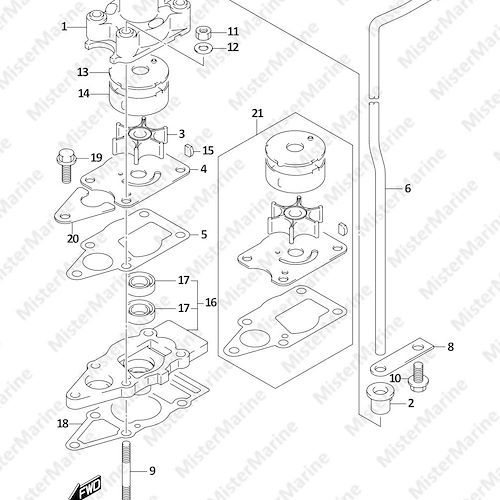 FIG.160A (1-B-11) WATER PUMP