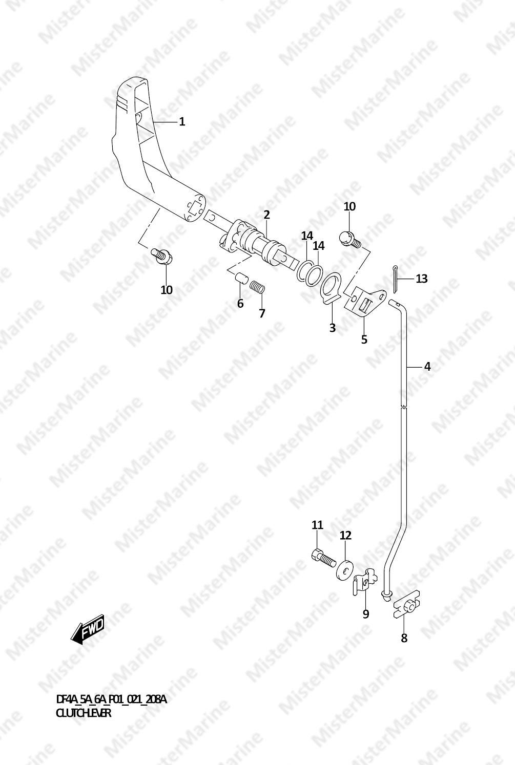 FIG.208A (1-B-14) CLUTCH LEVER